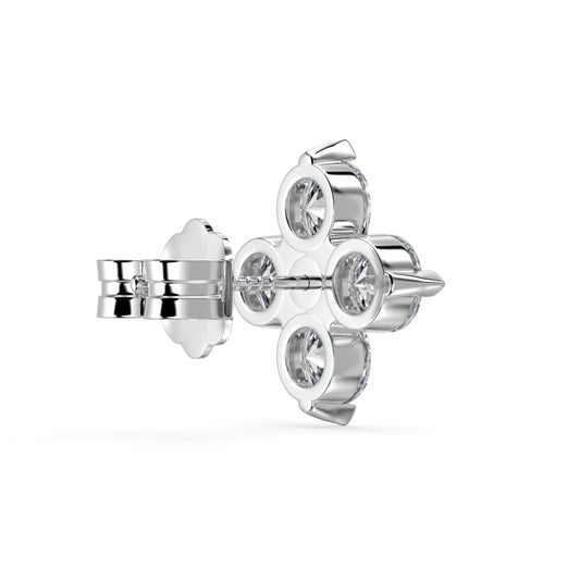 four leaf clover stud earring side angle