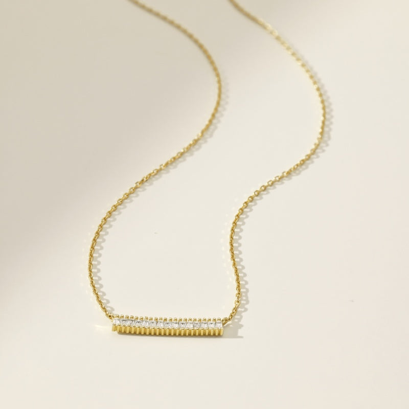 18k plated gold bar necklace