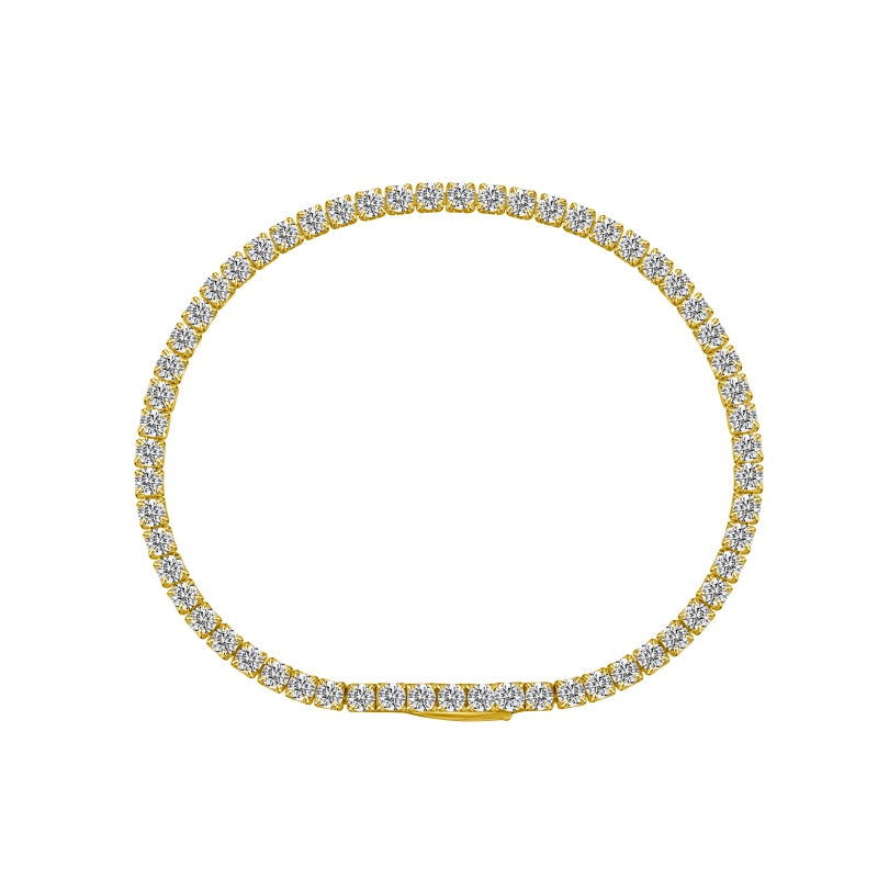 gold tennis bracelet 2.5mm with cz stones