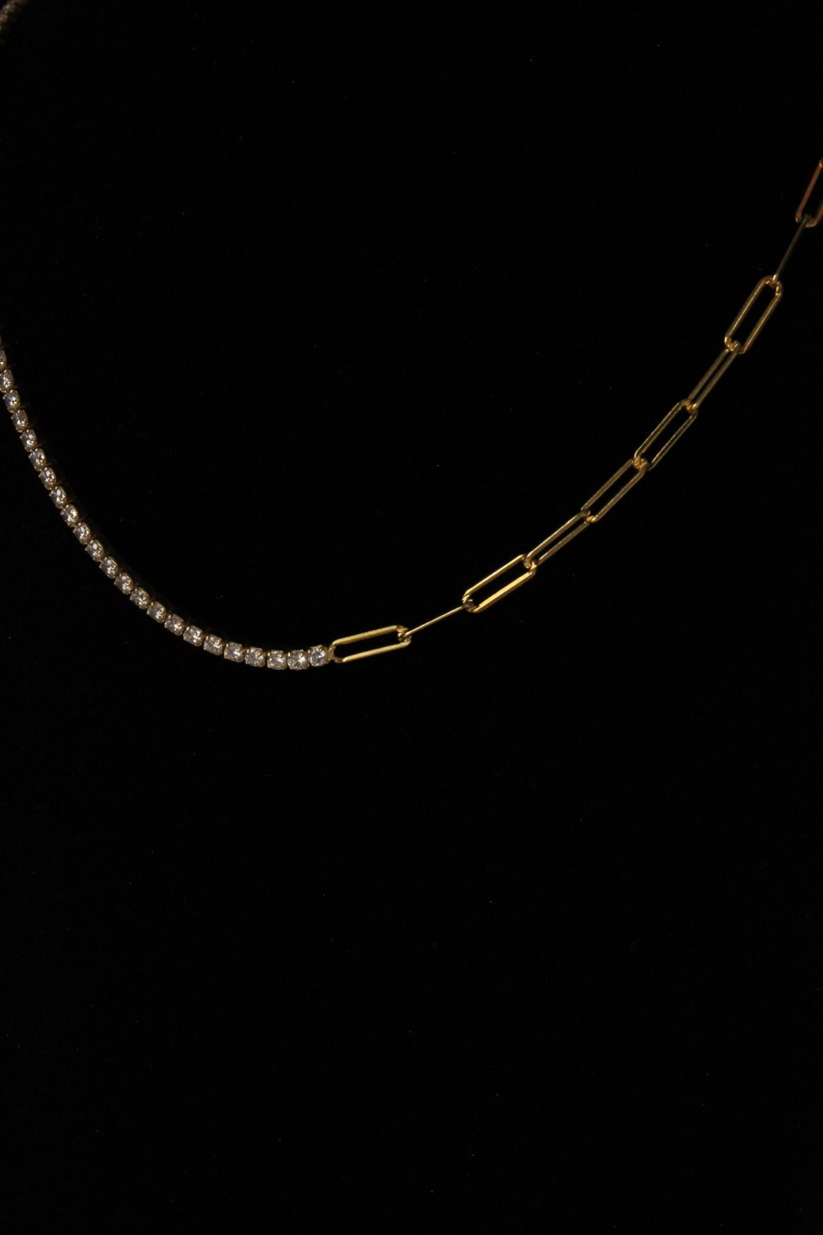 Gold tennis necklace