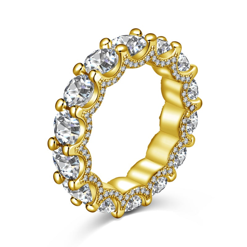 stacker ring in gold with round cz stones