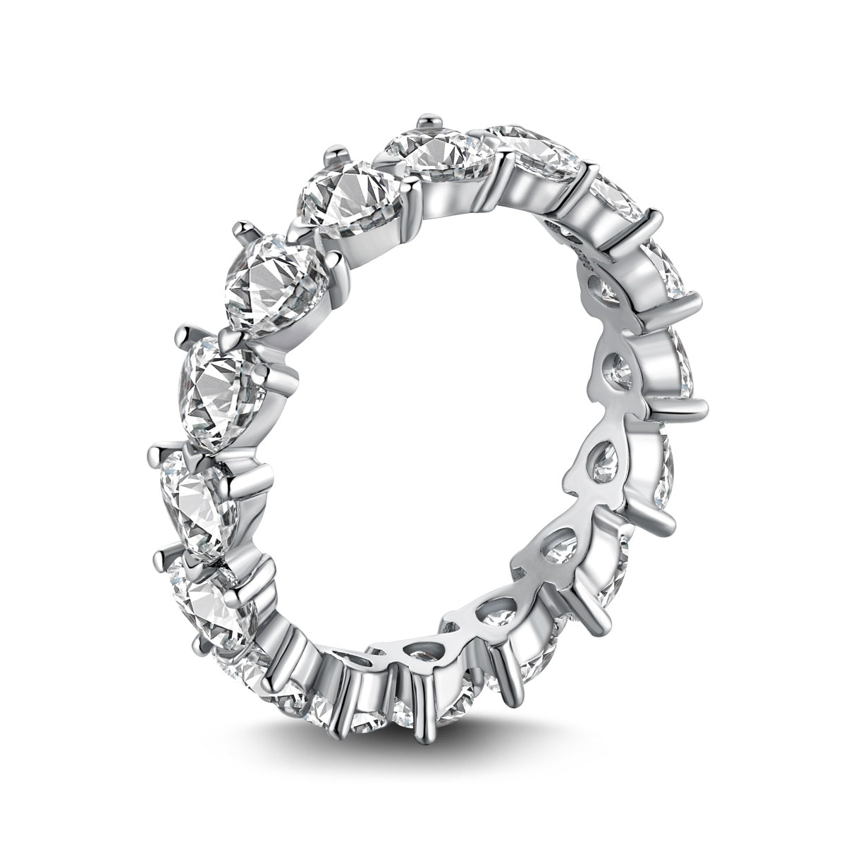heart shaped eternity wedding band