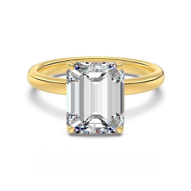 4 carat emerald solitaire gold ring