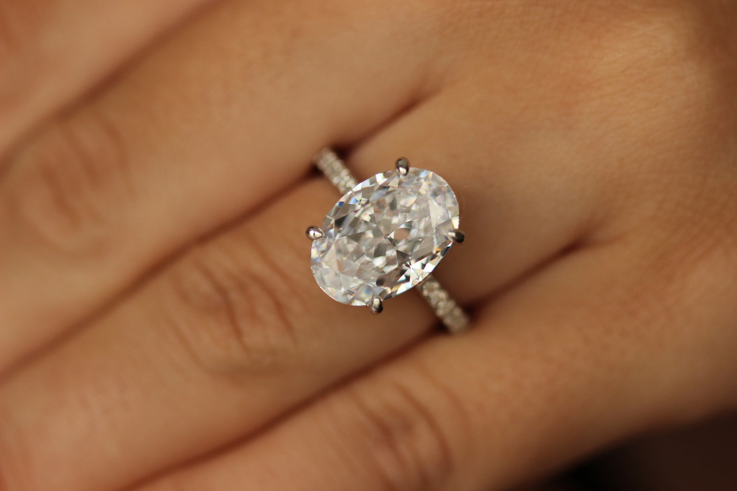oval engagement ring silver