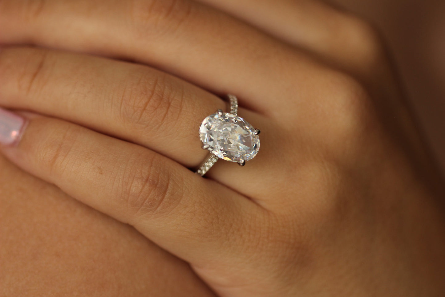 4 carat oval wedding ring silver