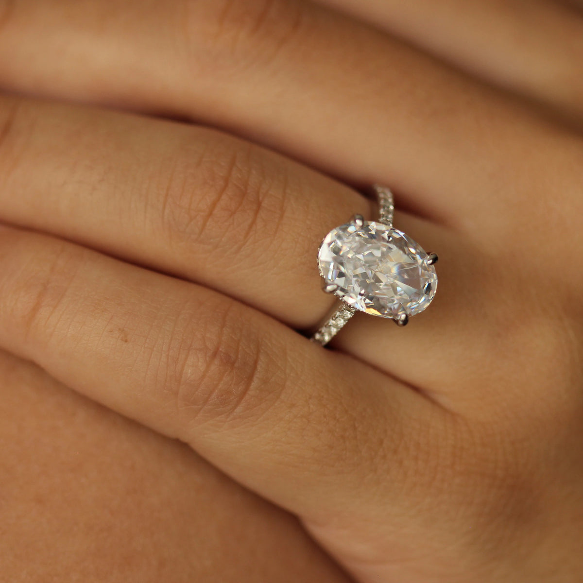 4 carat oval wedding ring silver