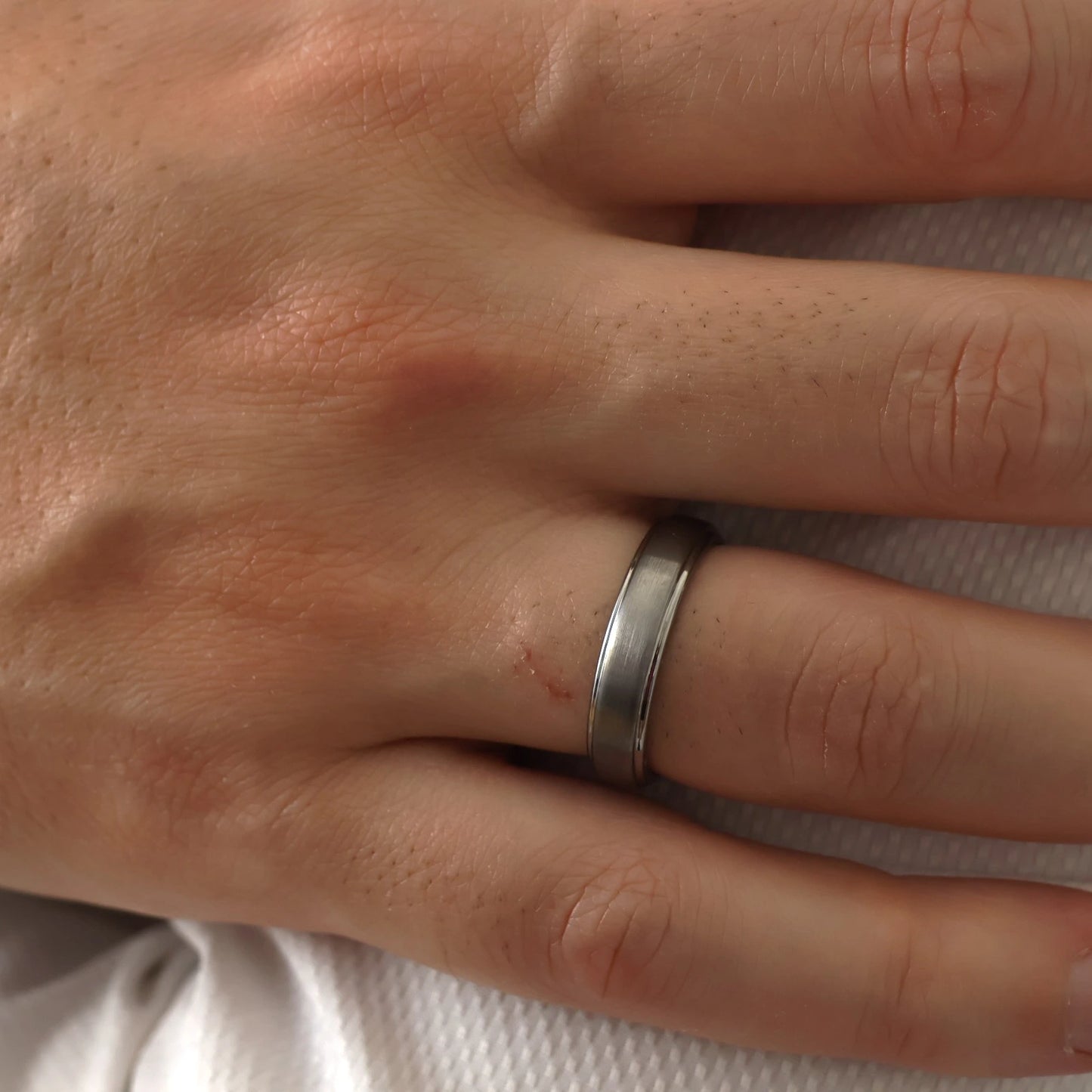5mm men's brushed silver tungsten ring