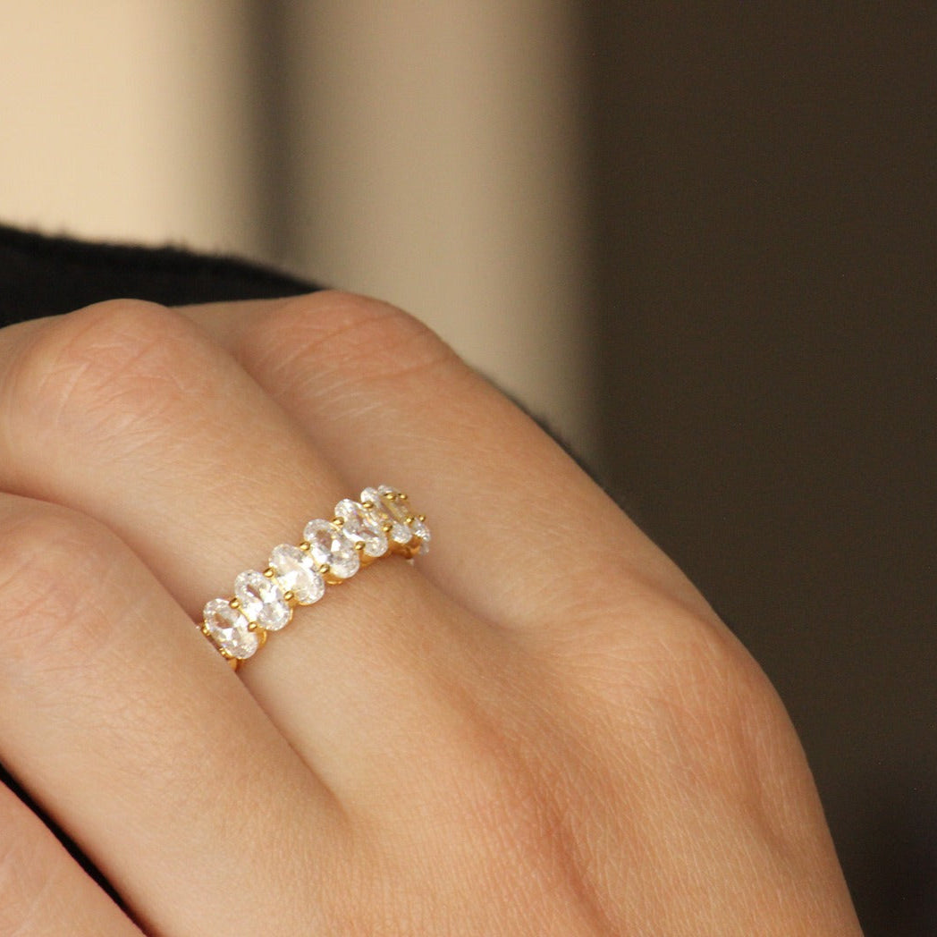 oval stacker ring gold