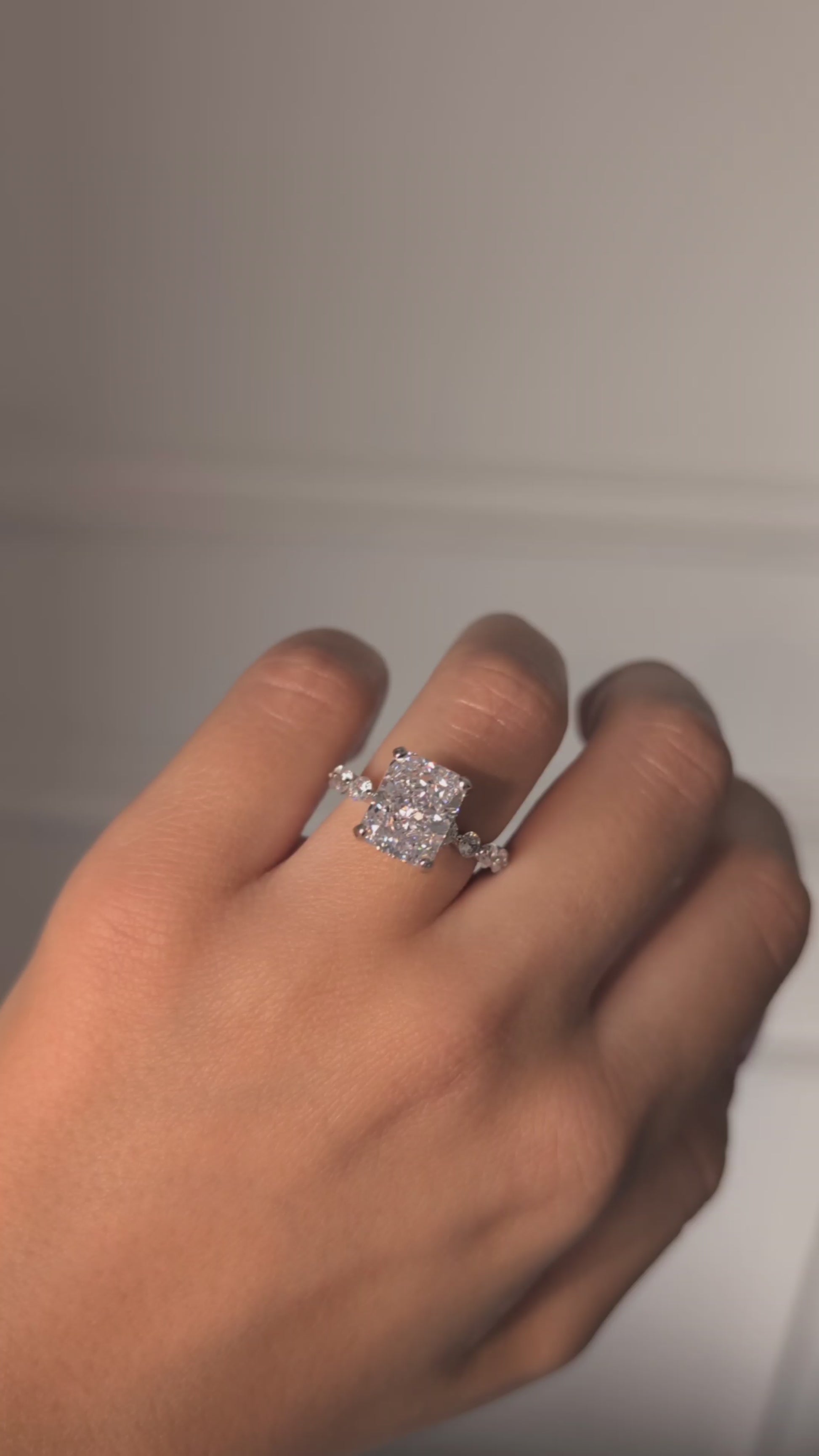 Rome radiant rectangle ring on hand