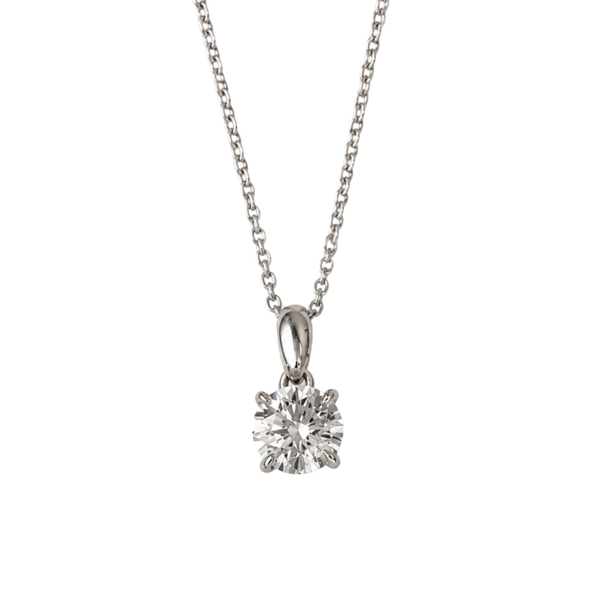 round lab diamond pendant necklace