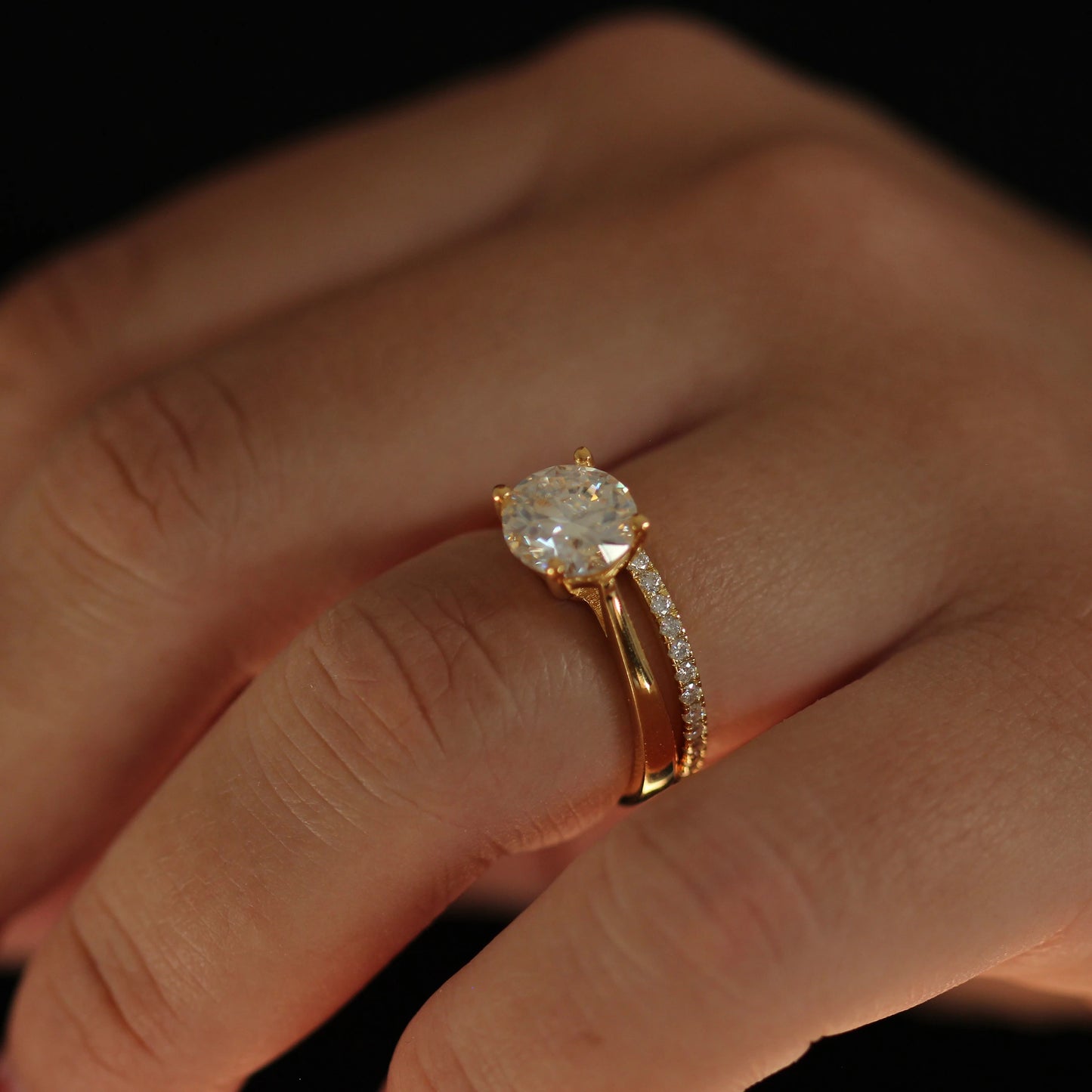 2ct round moissanite engagement ring 14k gold filled solitaire design