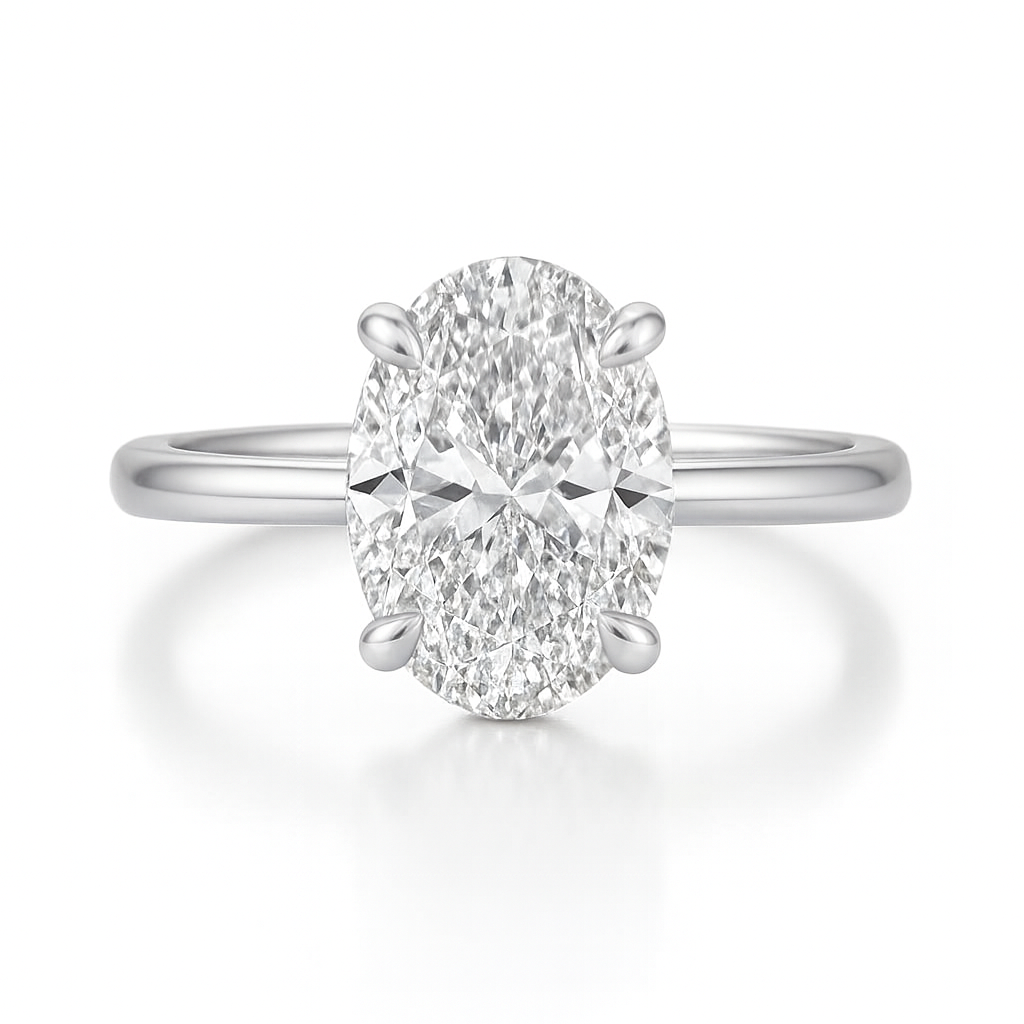 3.5 carat silver imitation engagement ring