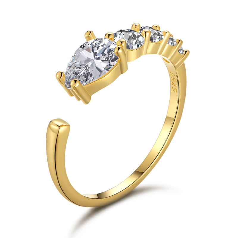 adjustable pear statement ring