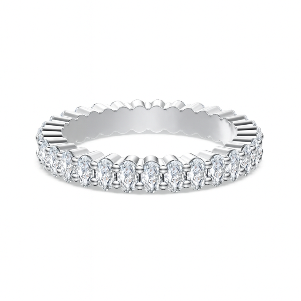 silver oval eternity band 3mm width
