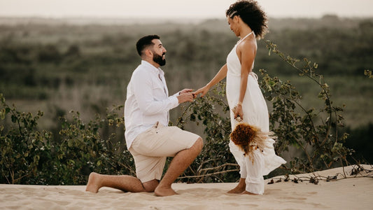 man proposing to partner at balmoral beach