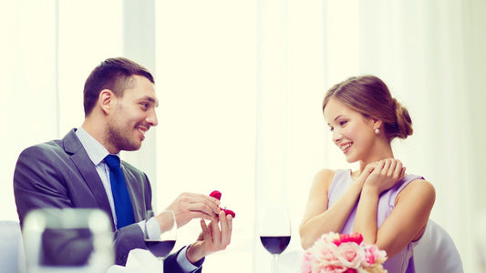 Guy proposing with Cubic Zirconia Engagement ring