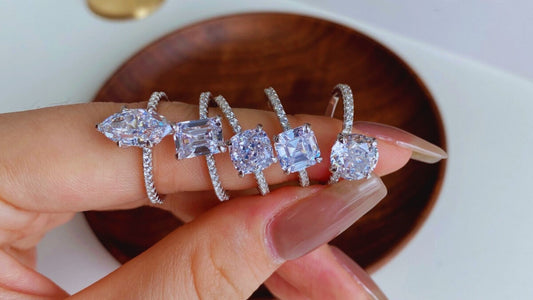 cubic zirconia rings on finger