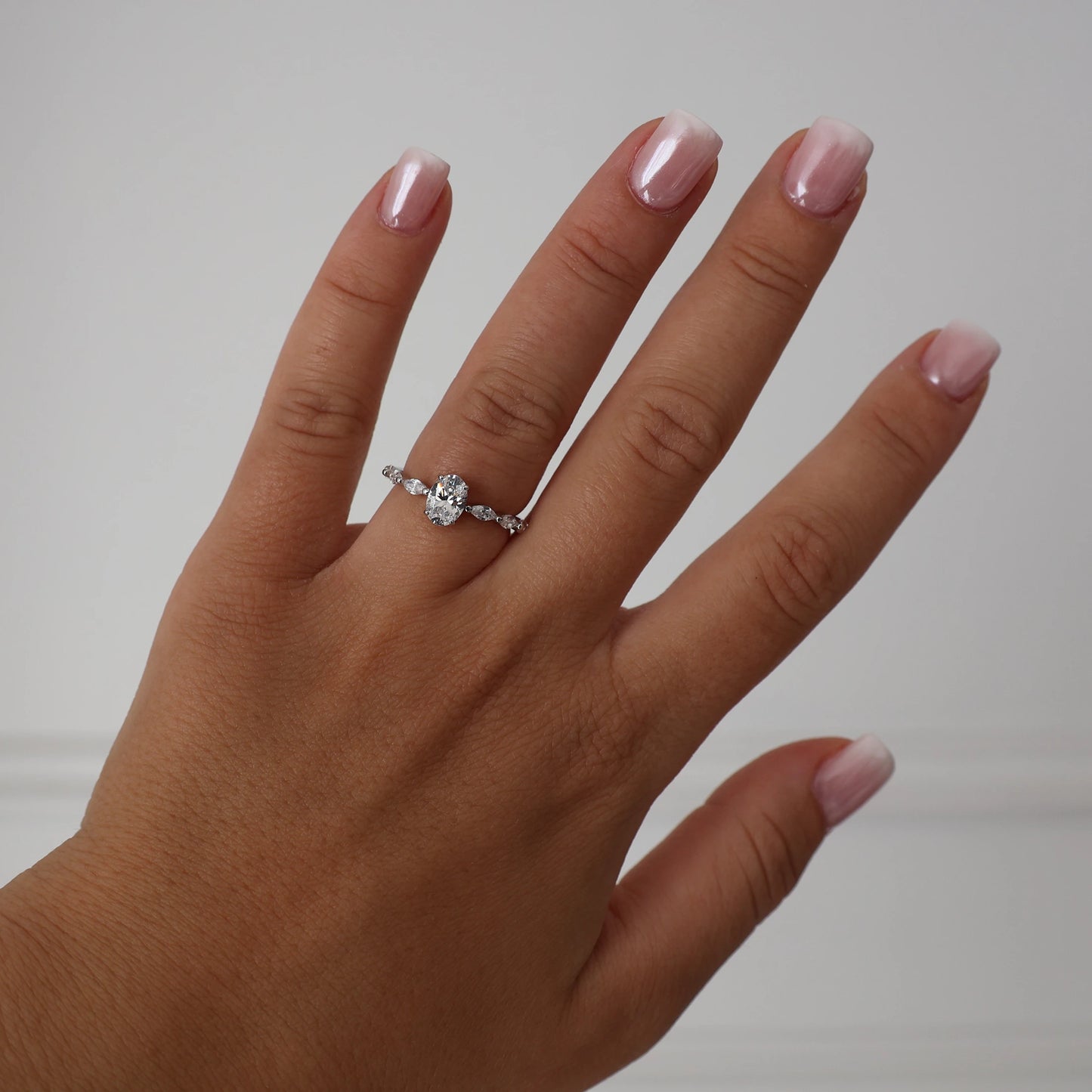 .75 carat oval ring silver