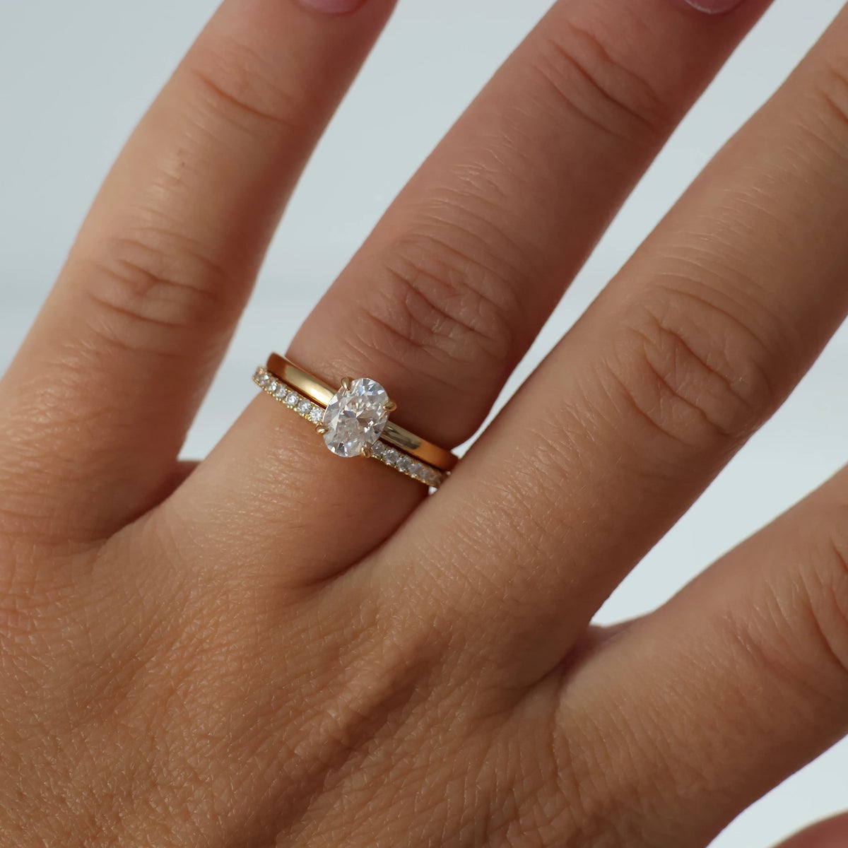 1 carat oval solitaire moissanite engagement ring in 14k gold filled