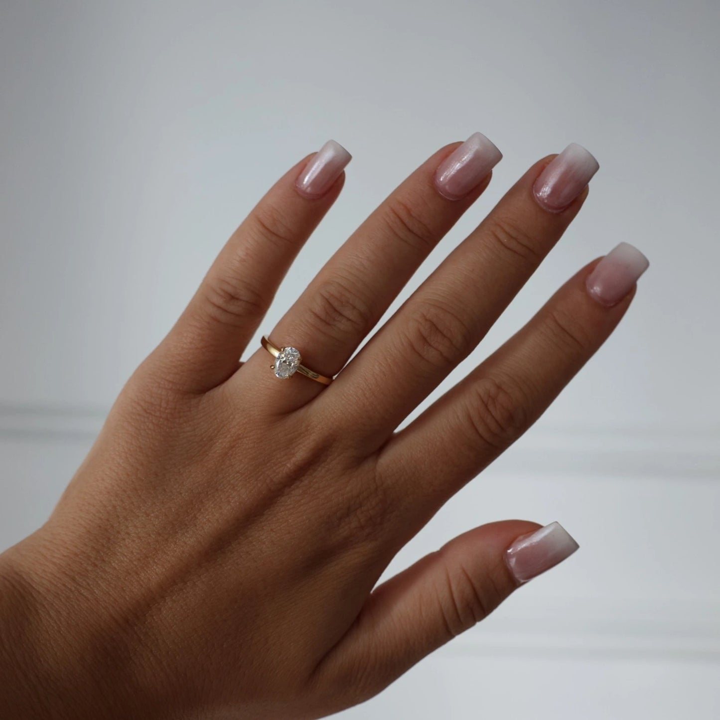 1 carat oval moissanite ring in 14k gold filled