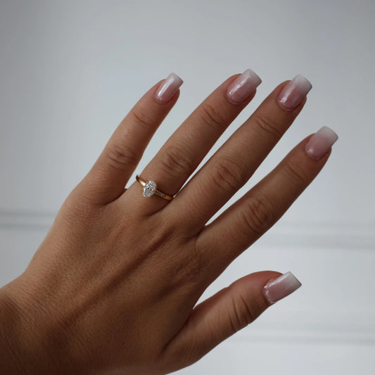 1 carat oval moissanite ring in 14k gold filled