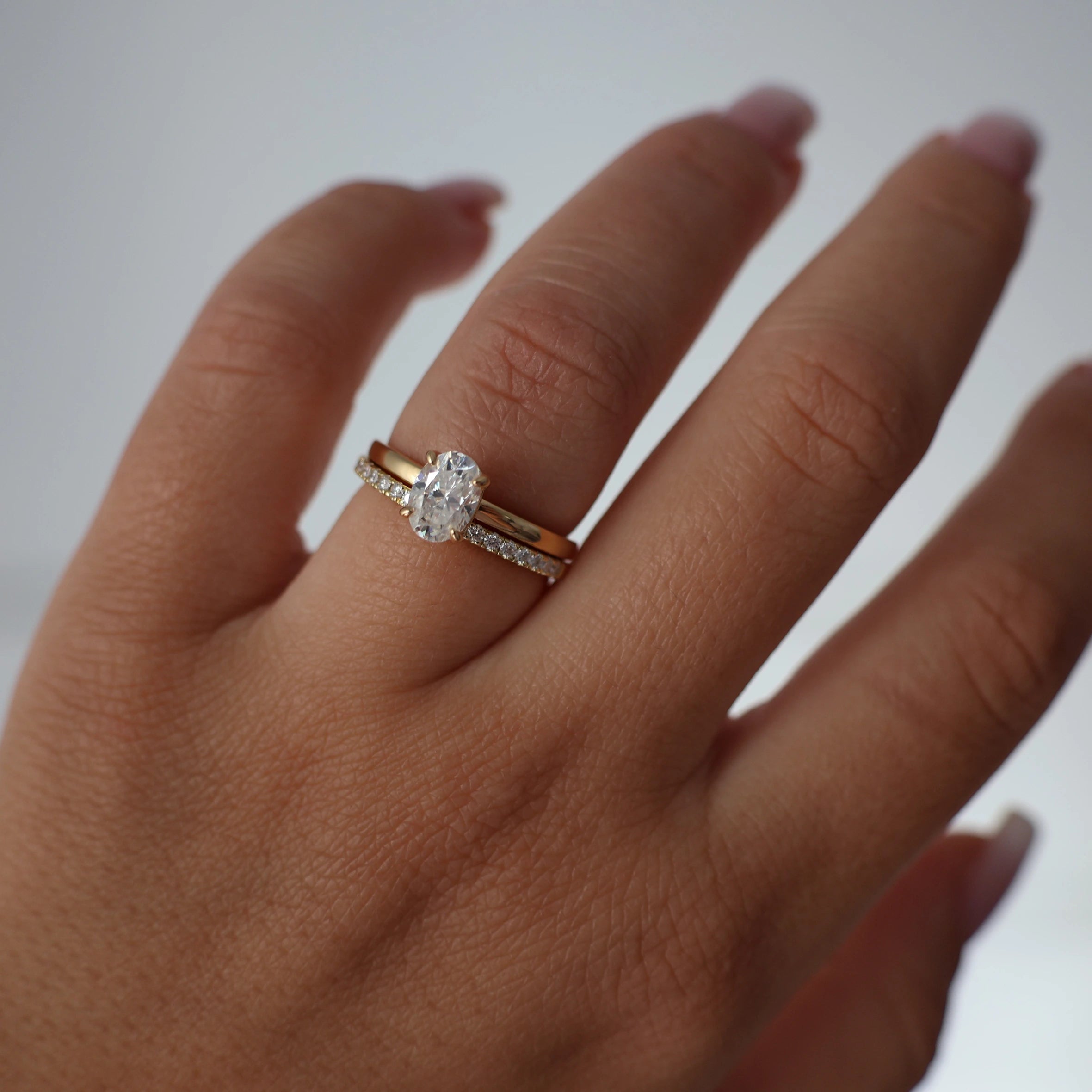1 carat oval solitaire moissanite engagement ring in 14k gold filled