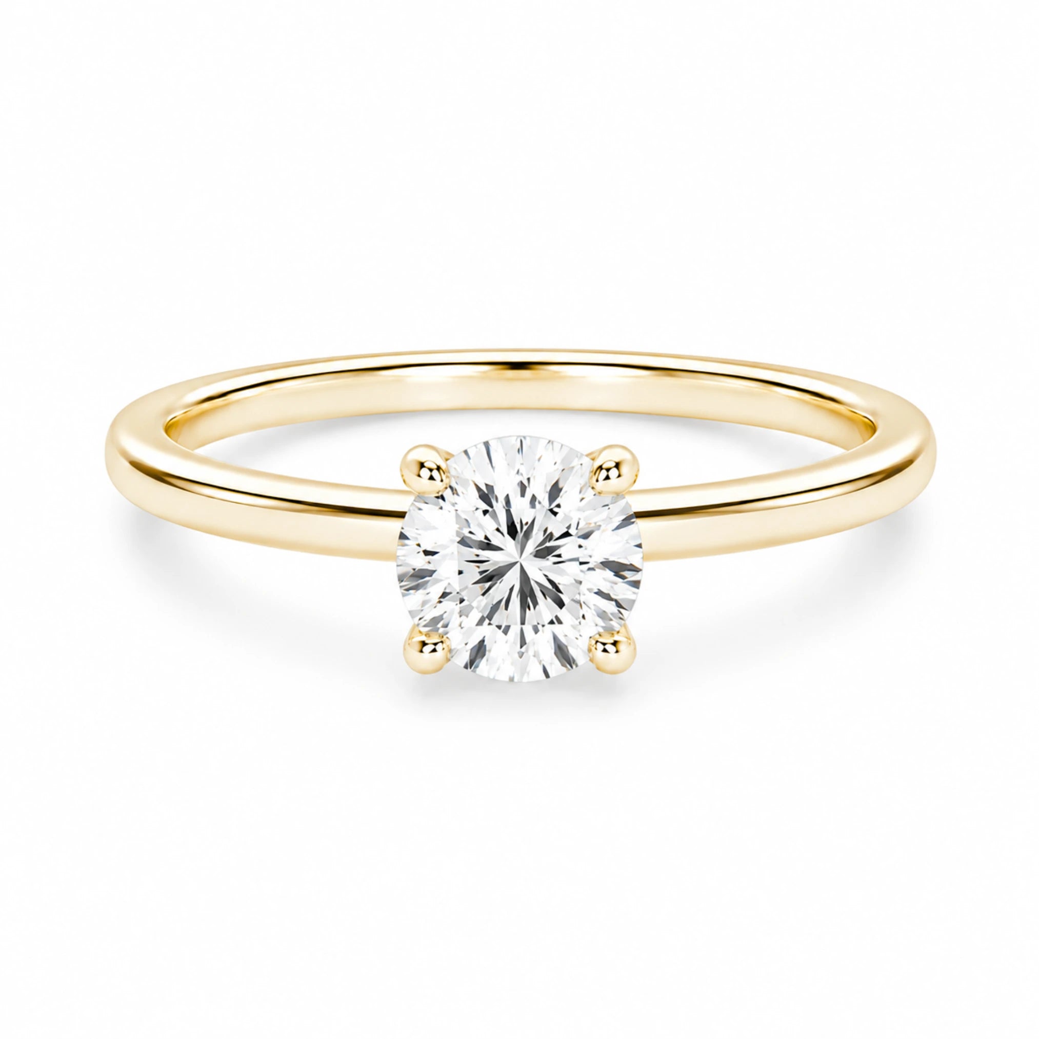 1 carat round cubic zirconia gold ring