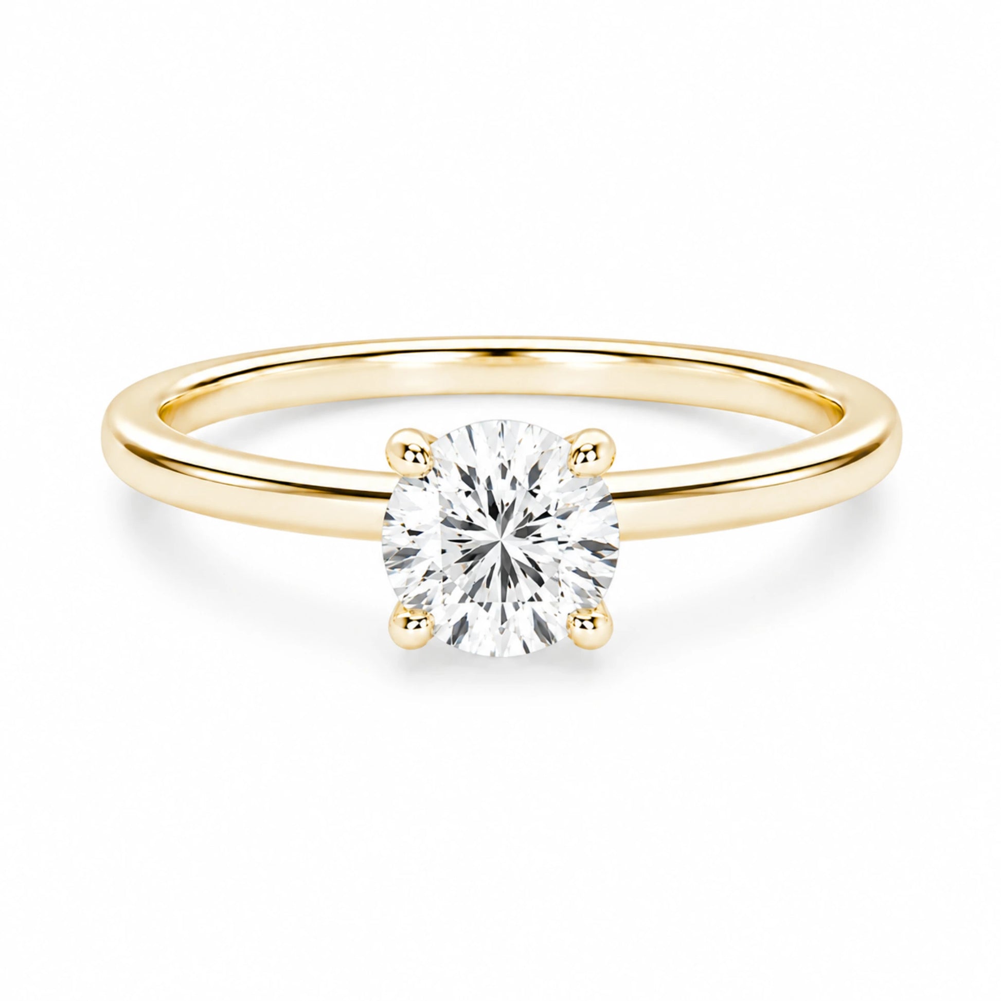 1 carat round cubic zirconia gold ring