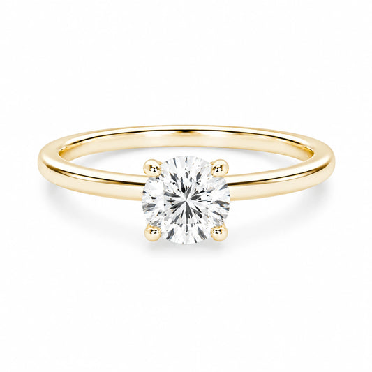 1 carat round cubic zirconia gold ring