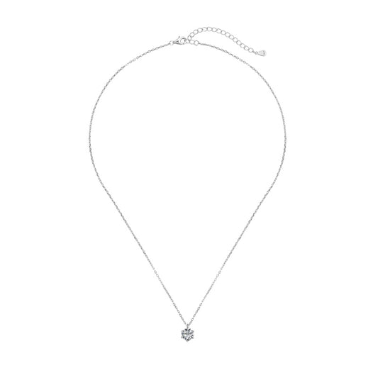 1 carat round pendant necklace 925 silver