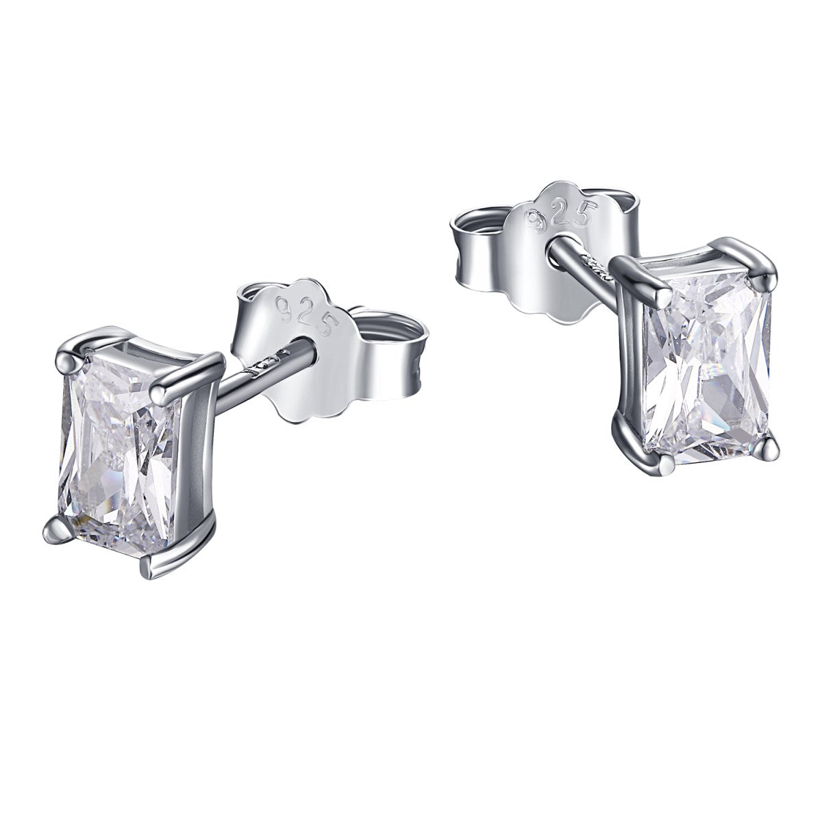 1 ct radiant rectangle stud earrings