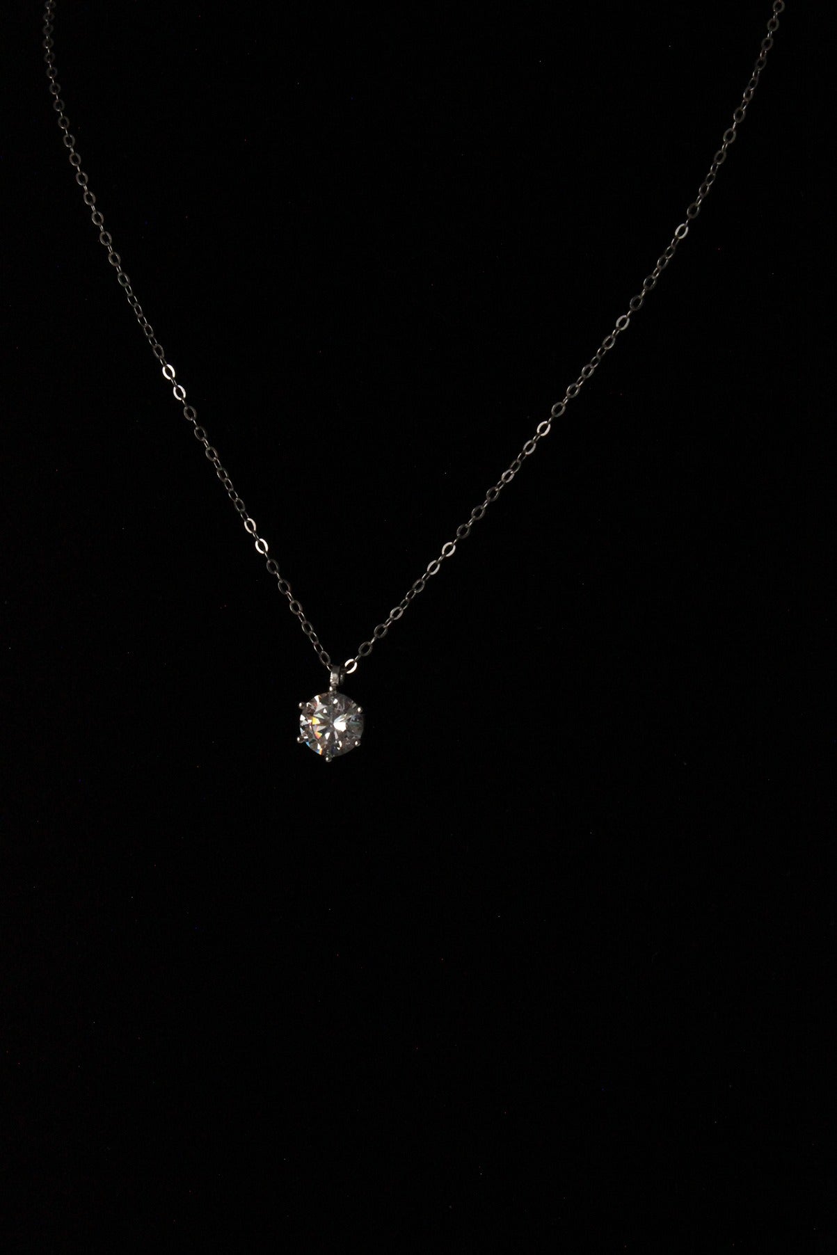 1 ct round cubic zirconia pendant in 925 silver