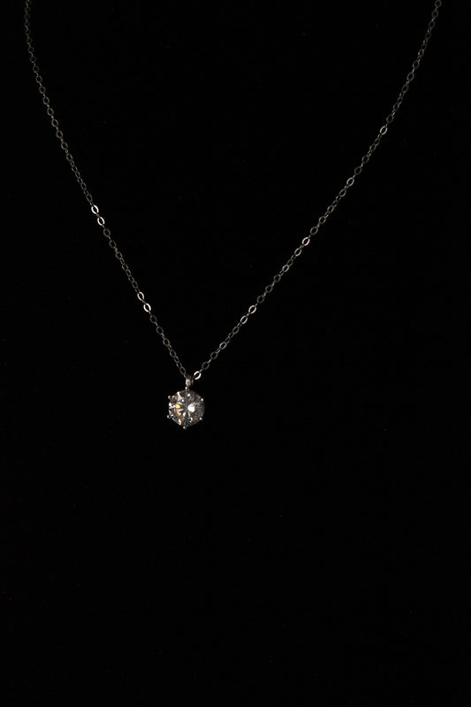 1 ct round cubic zirconia pendant in 925 silver
