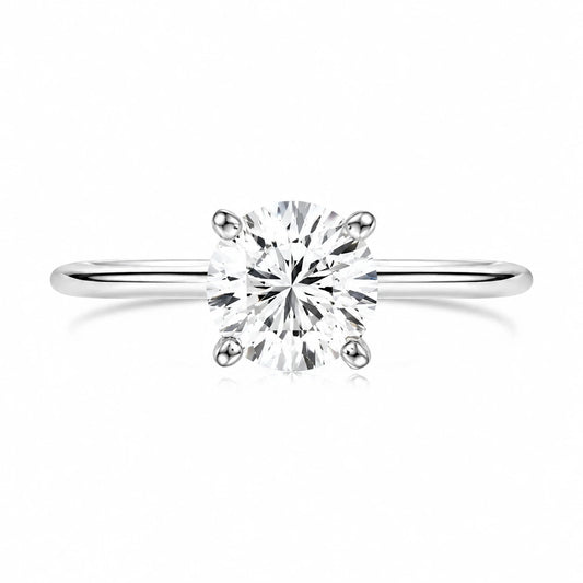1.3 carat round silver fake engagement ring