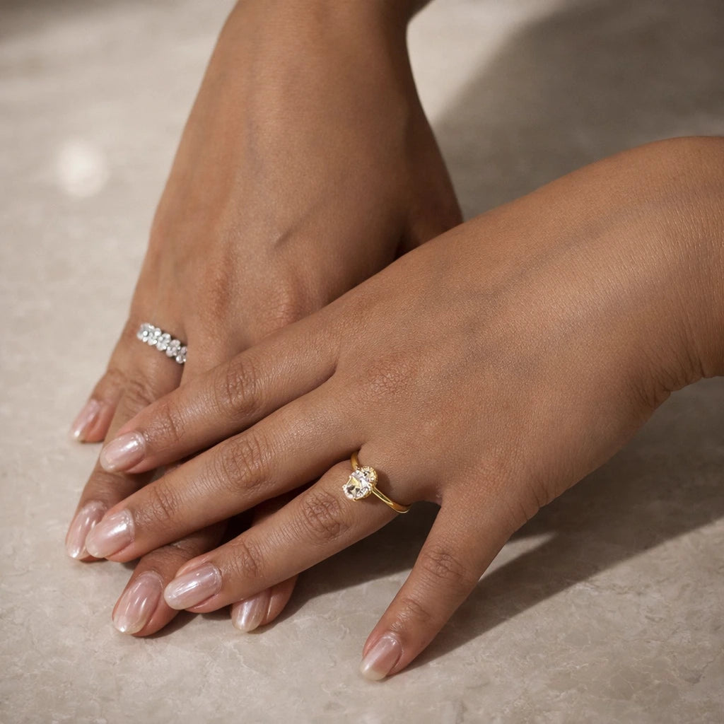 1.5 carat gold oval halo engagement ring