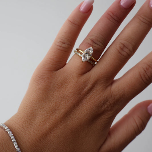1.5 carat marquise cut ring 14k gold vermeil