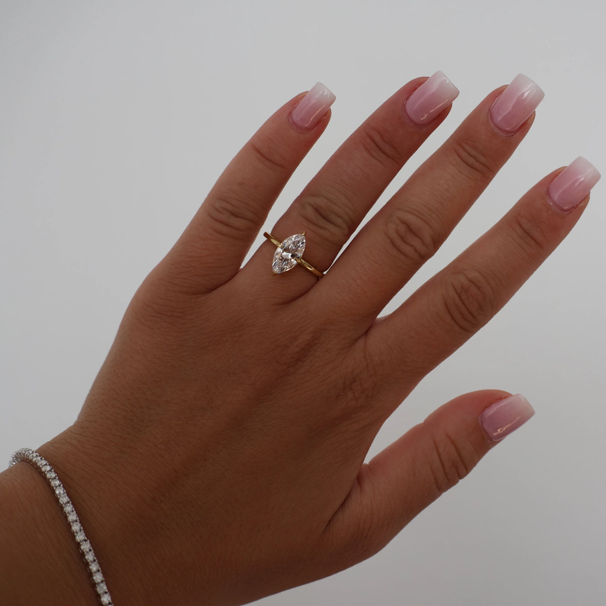 1.5 carat marquise cubic zirconia engagement ring in gold vermeil
