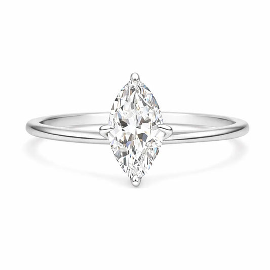 1.5 carat marquise solitaire silver ring