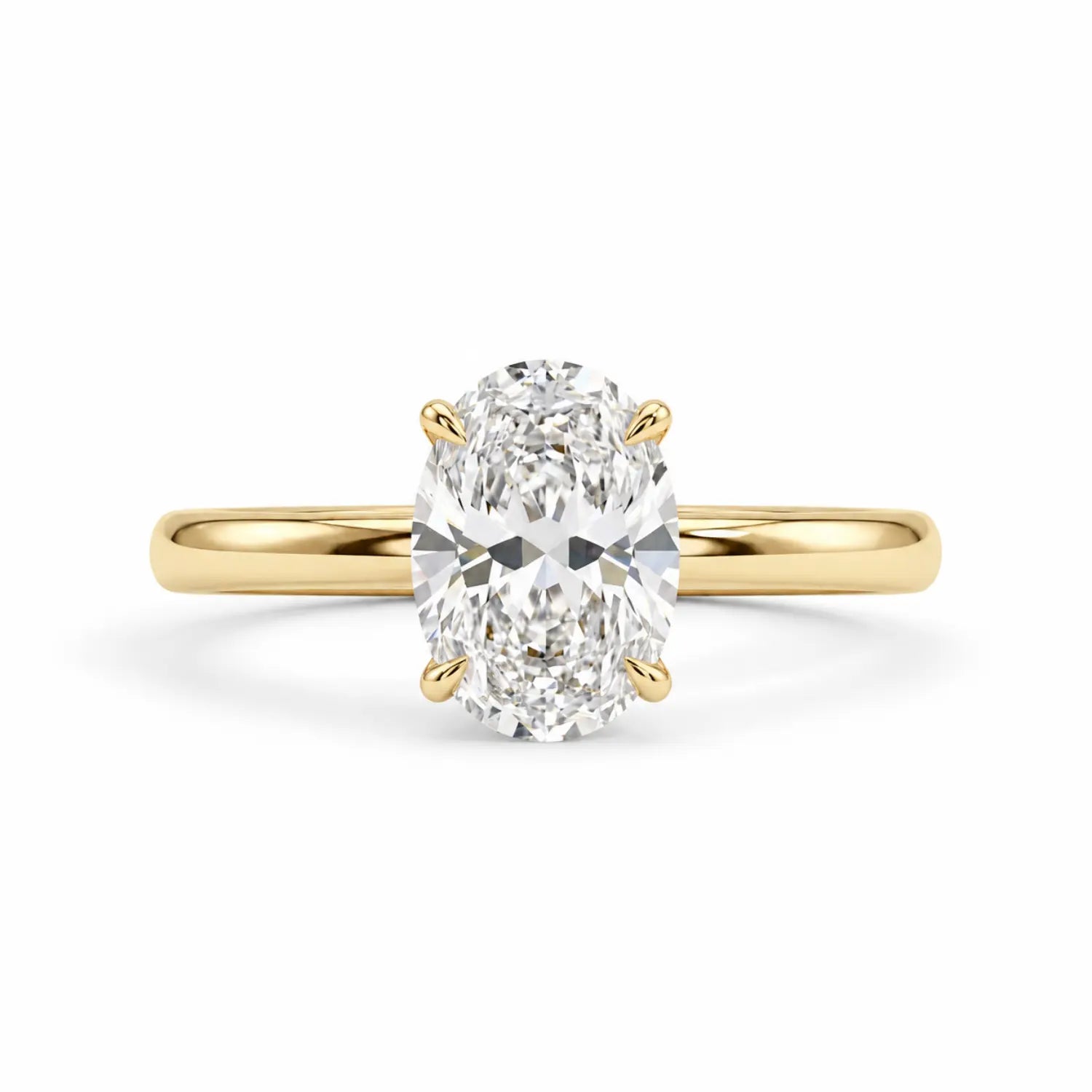 1.5 carat oval moissanite engagement ring in 14k gold filled