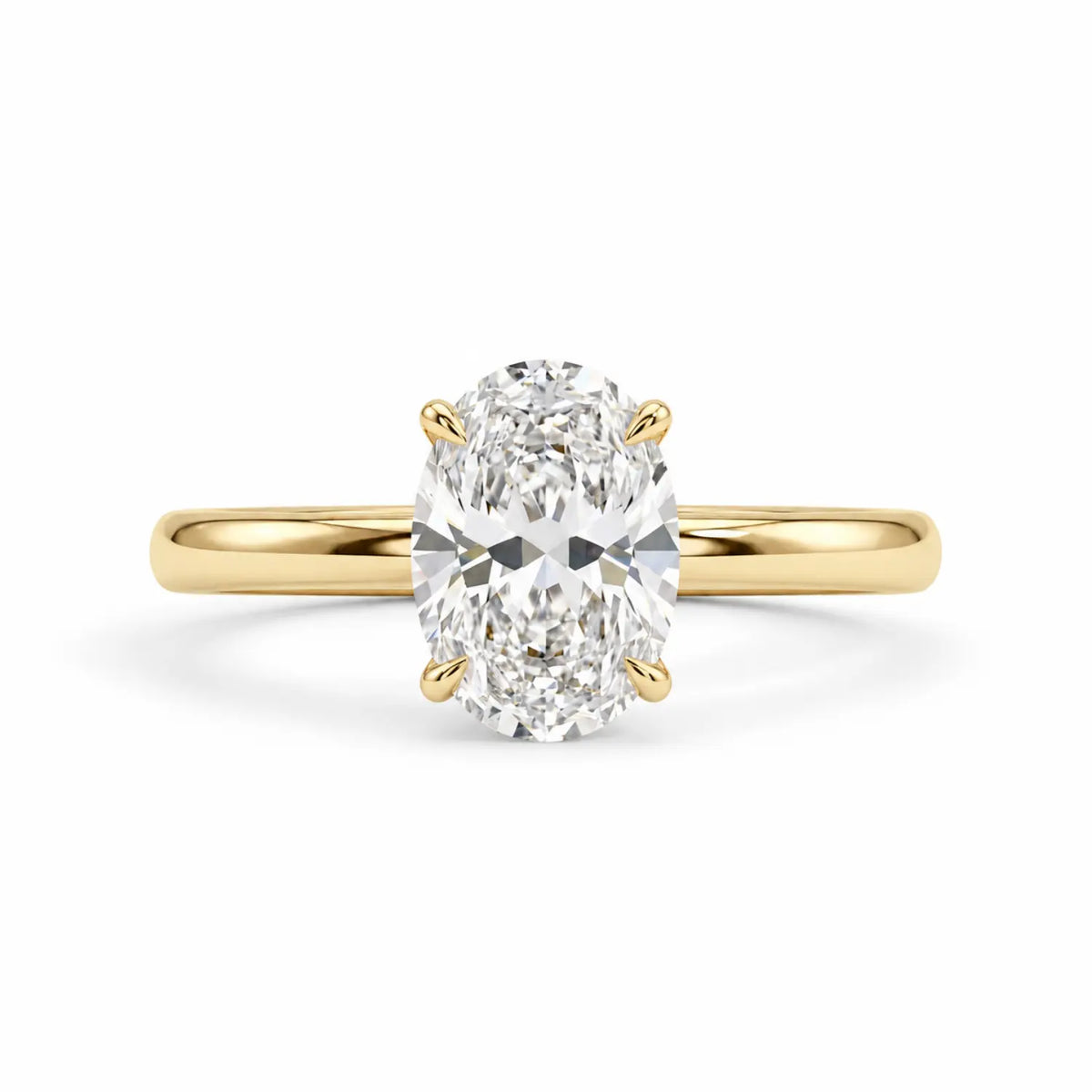 1.5 carat oval moissanite engagement ring in 14k gold filled