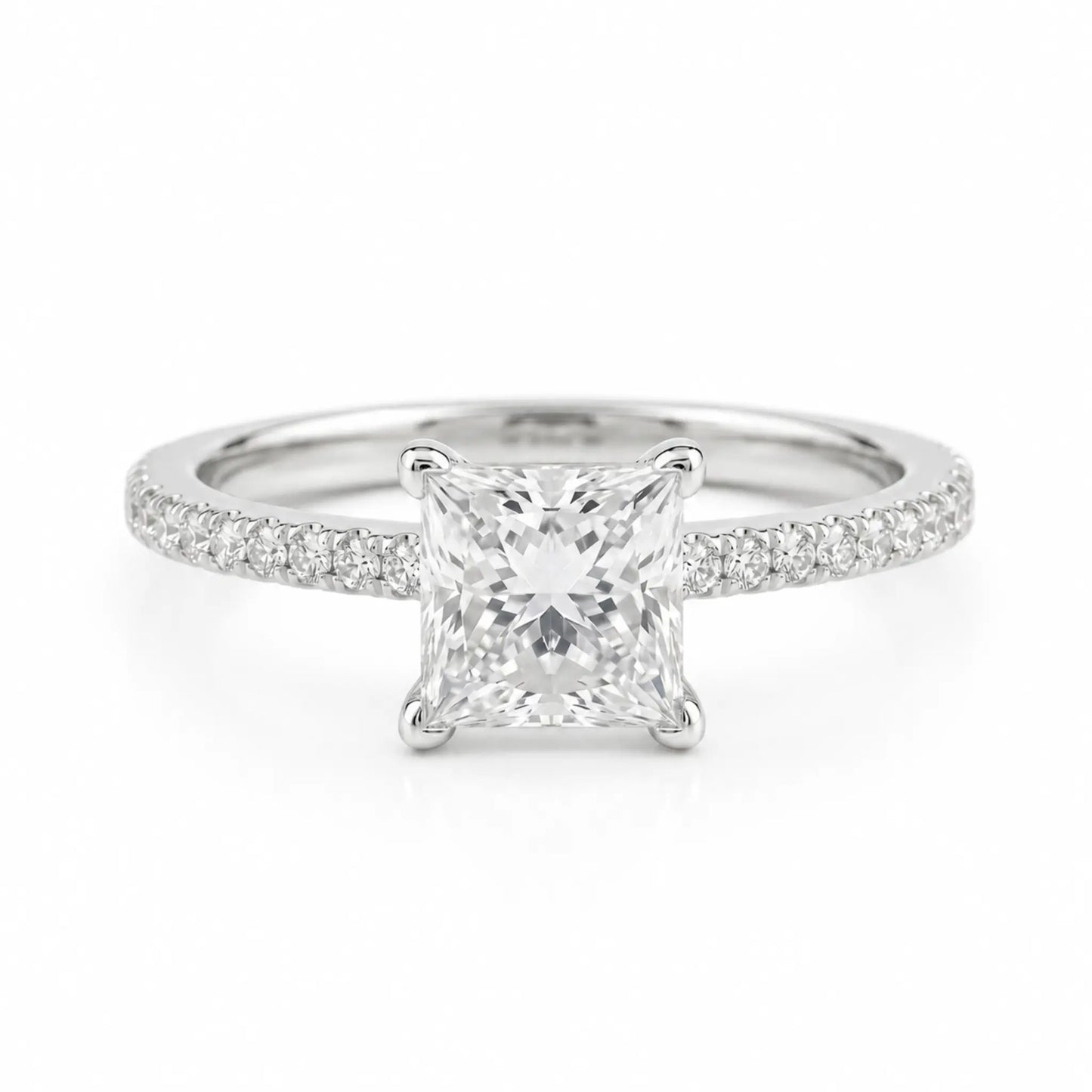 1.5 carat princess cut 925 silver engagement ring
