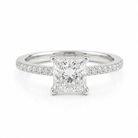 1.5 carat princess cut 925 silver engagement ring