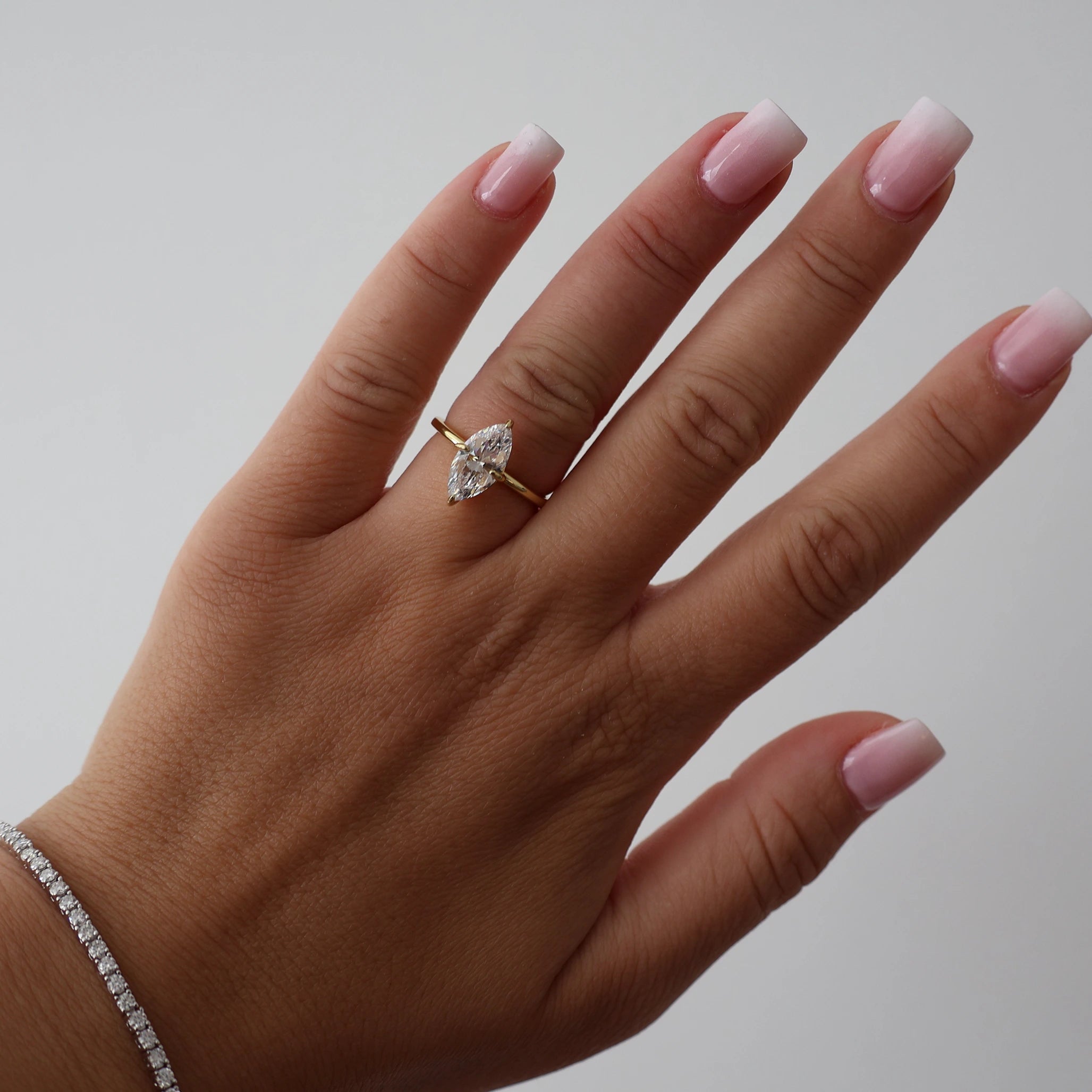 1.5 ct marquise ring in 14k gold vermeil 