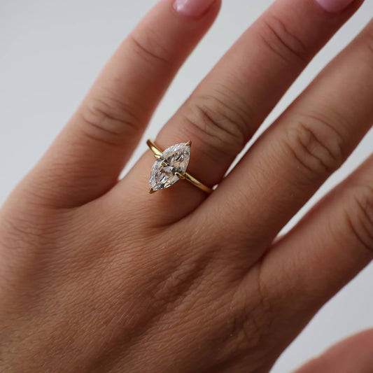 1.5 ct marquise 14k gold vermeil ring