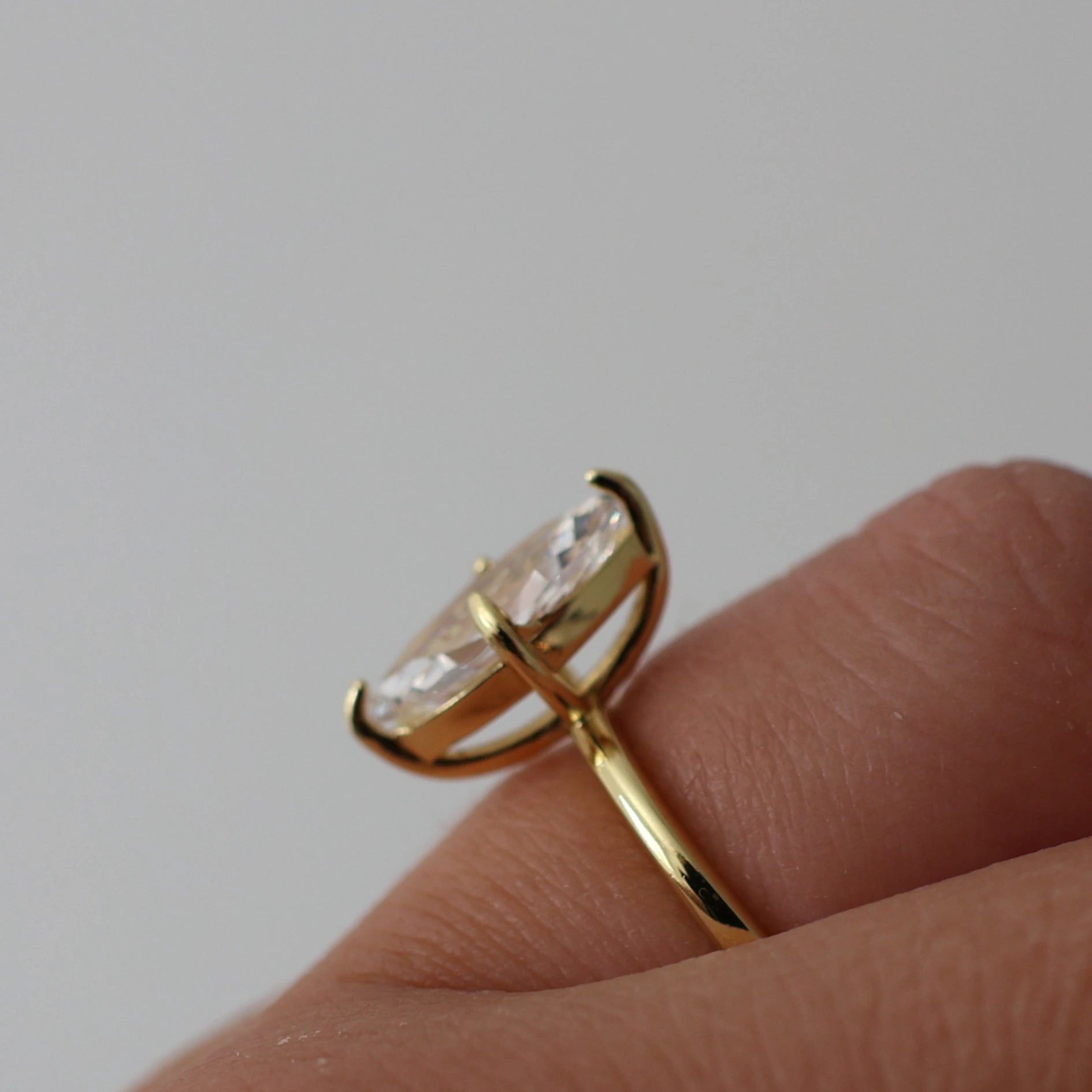 1.5 ct marquise cubic zirconia gold vermeil engagement ring