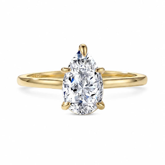1.75 carat gold cubic zirconia solitaire ring