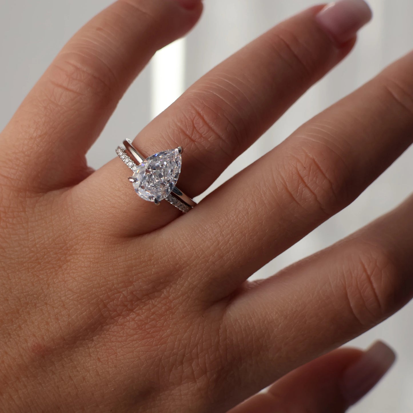 1.8mm half eternity pavé ring in 925 sterling silver