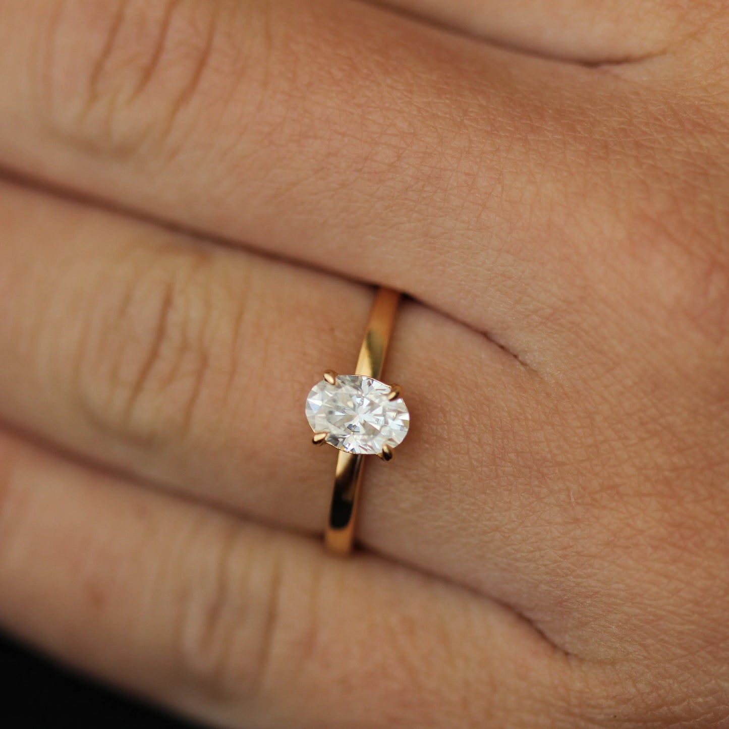 14k gold-filled 1 carat oval solitaire moissanite ring