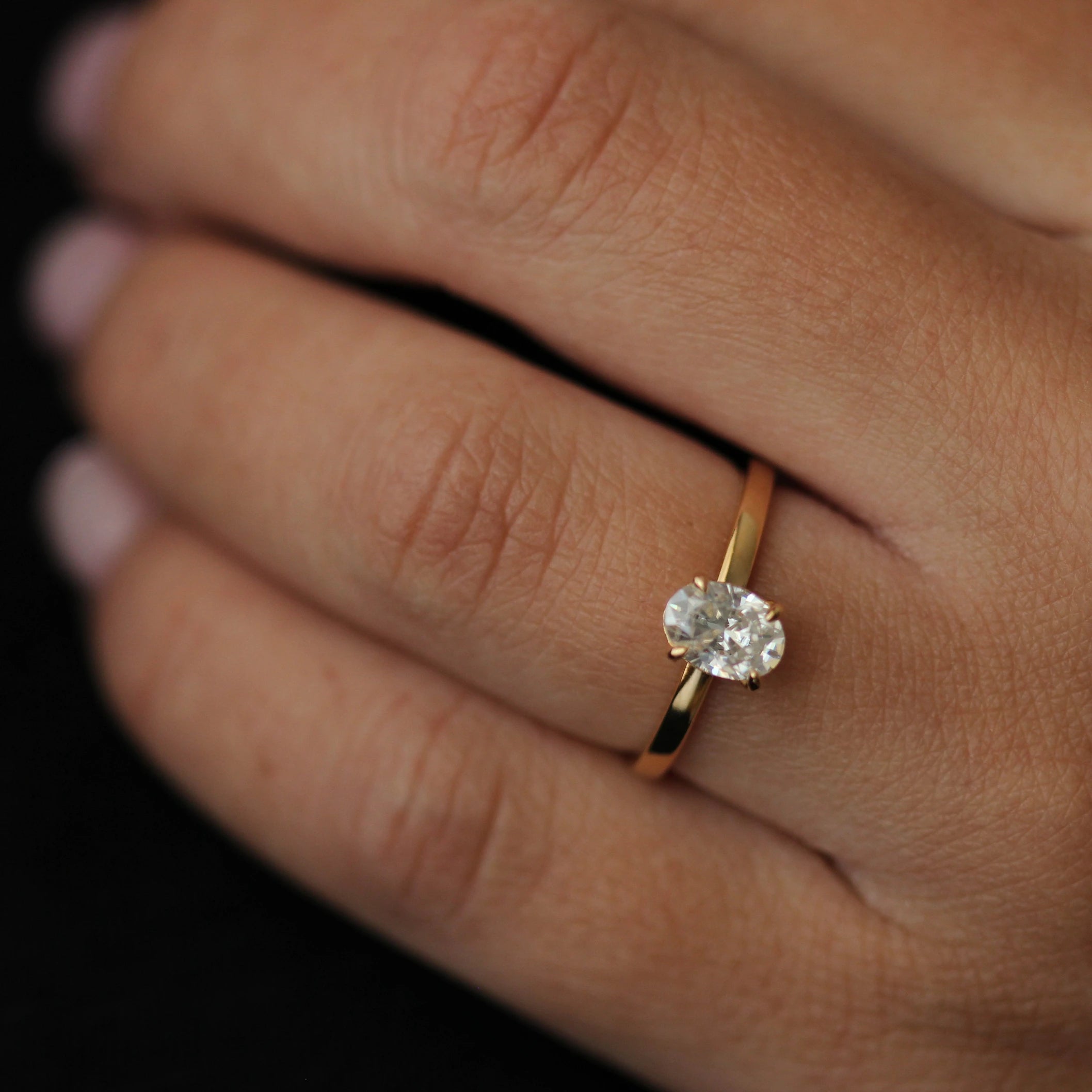 14k gold filled 1 carat oval solitaire moissanite engagement ring