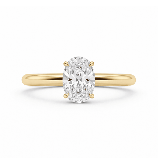 14k gold filled 1 carat oval solitaire moissanite ring